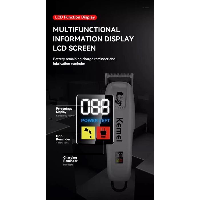 Kemei KM-PG809A / 809A Alat Cukur Rambut Elektrik Profesional Rechargeable Kemei PG809A/809A