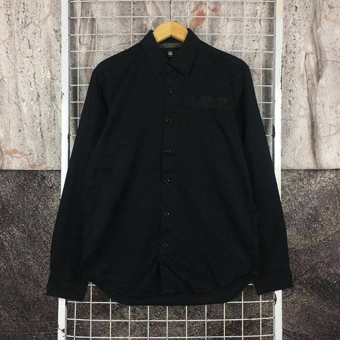 Kemeja Lengan Panjang Pria Hitam Original G-star Raw Size L . SDA 05185 Second Bekas Preloved