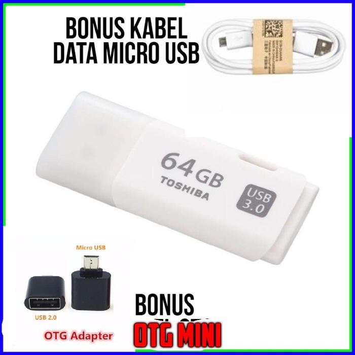 MURAH..!!! Flashdisk Toshiba Hayabusa 64GB Bonus Langsung Kabel OTG / Flash Drive Free Kabel Data Mi