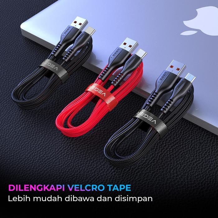 Cable Data VEGER VG-18 USB Type - C & MICRO & LIGHTNING 100cm QC.3.0 Fast Charging