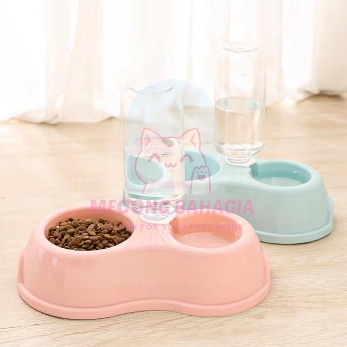 Tempat Makan Kucing 2 in 1 Mangkok Makan Minum Anjing Lucu