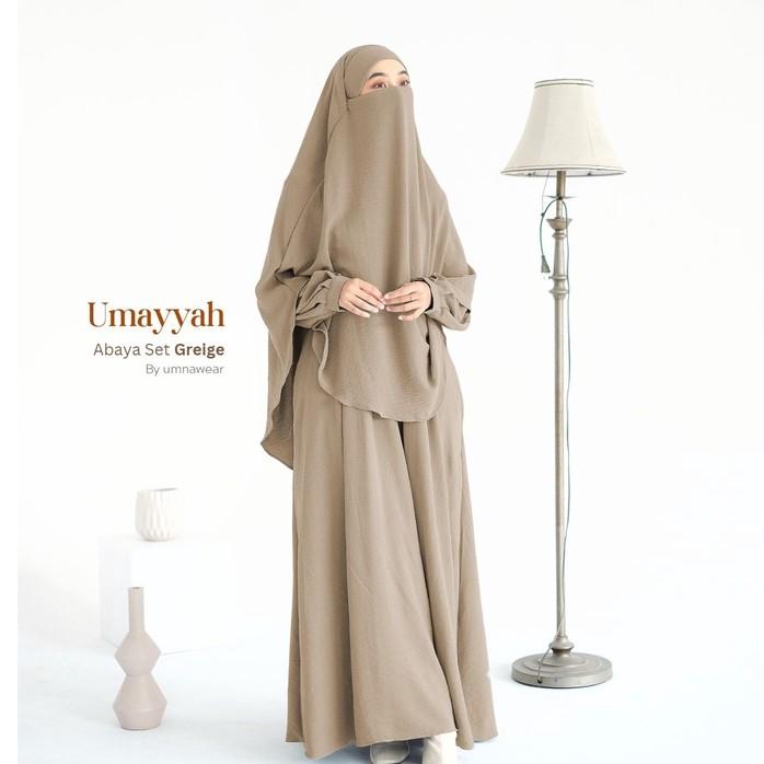 Umayyah Set Abaya Syari Set Gamis Syari Baju Muslim Oneset by Umnawear