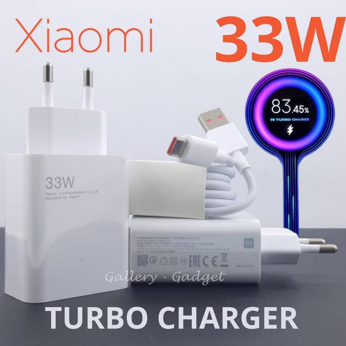 FOTO ASLI Xiaomi MDY-11-EZ Cesan Turbo Charger 33 Watt tipe C for Xiaomi Mi9 Mi10T Pocophone, Blacks