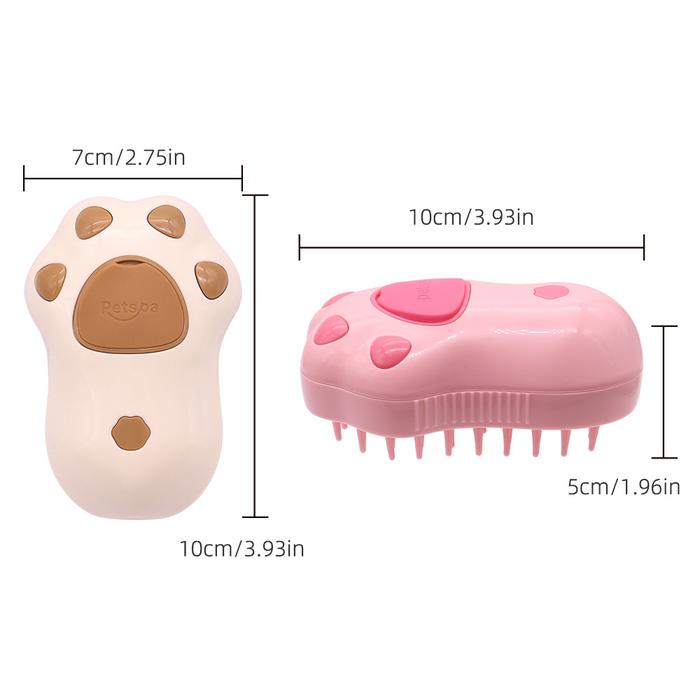 Pink Cat Paw Electric Pet Spray Comb Cat Brush Cat Steam Brush Massage Comb to Remove Hair Loss
