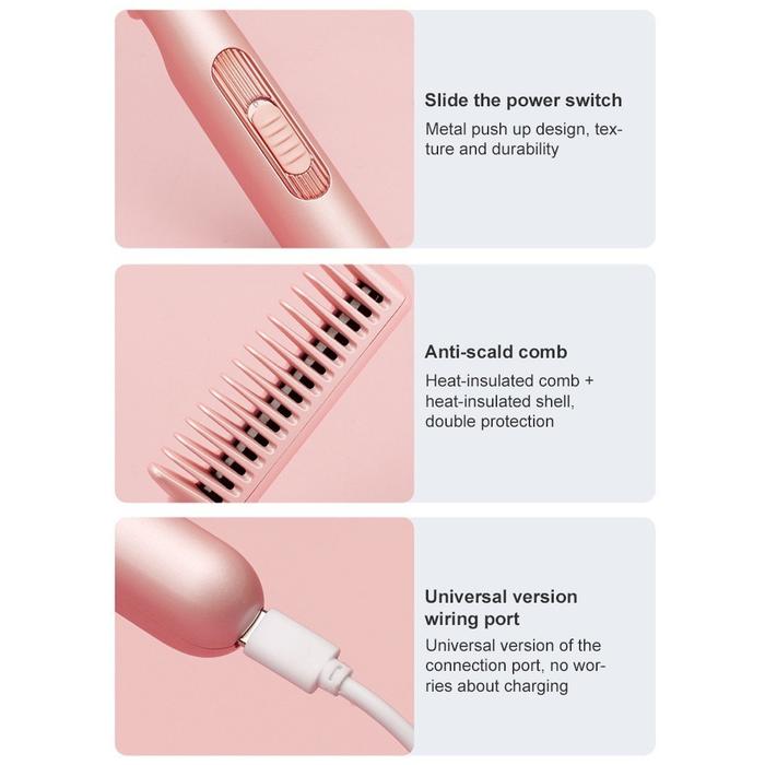 Sisir Pelurus Rambut Listrik 2 In 1 Pelurus Rambut Sisir Pengeriting Styler