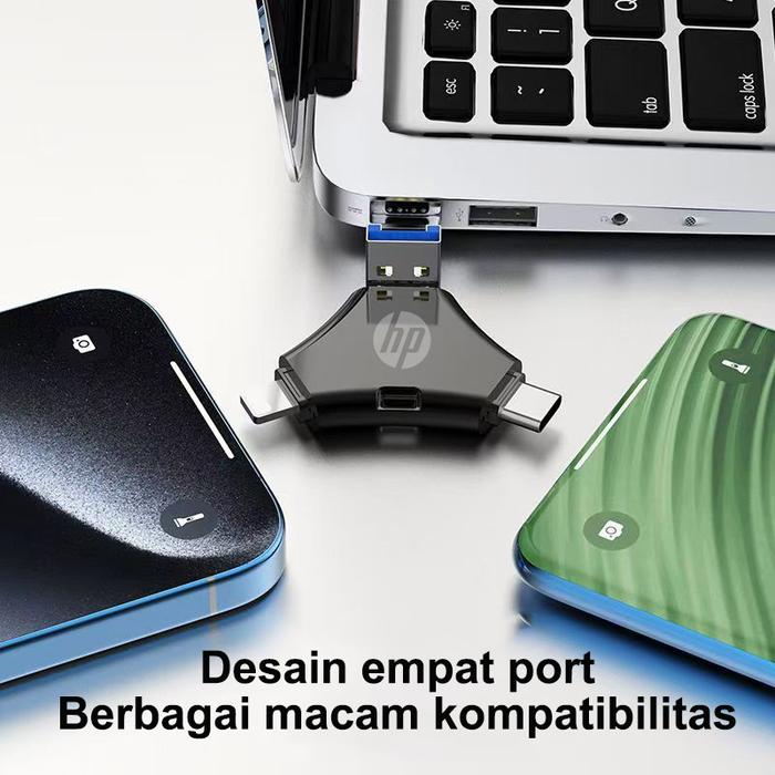 HP Flashdisk 1TB 512GB OTG 4 IN 1 for iphone 6/15 USB 3.0  Micro + Type C + Li9htnin9 / 4in1 Usb Fla