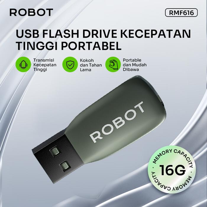 ROBOT USB Flashdisk 16GB 32GB RMF616/RMF632 All Metal High Speed Kecil dan Portable Compatible for A