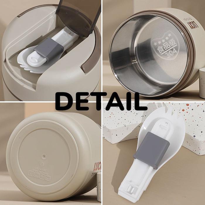 RJ termos sup makan stainless steel 304/ Mangkok Cangkir sup / bento Portable
