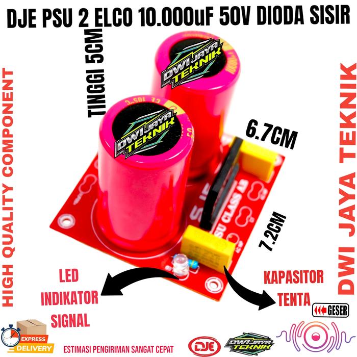 PSU 2 elco 50 v 10000 uf lengkap dengan dioda sisir