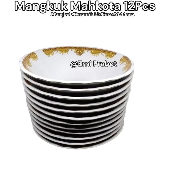 MANGKOK KERAMIK MAHKOTA ISI 12PCS LILIA / MANGKUK KERAMIK BAKSO