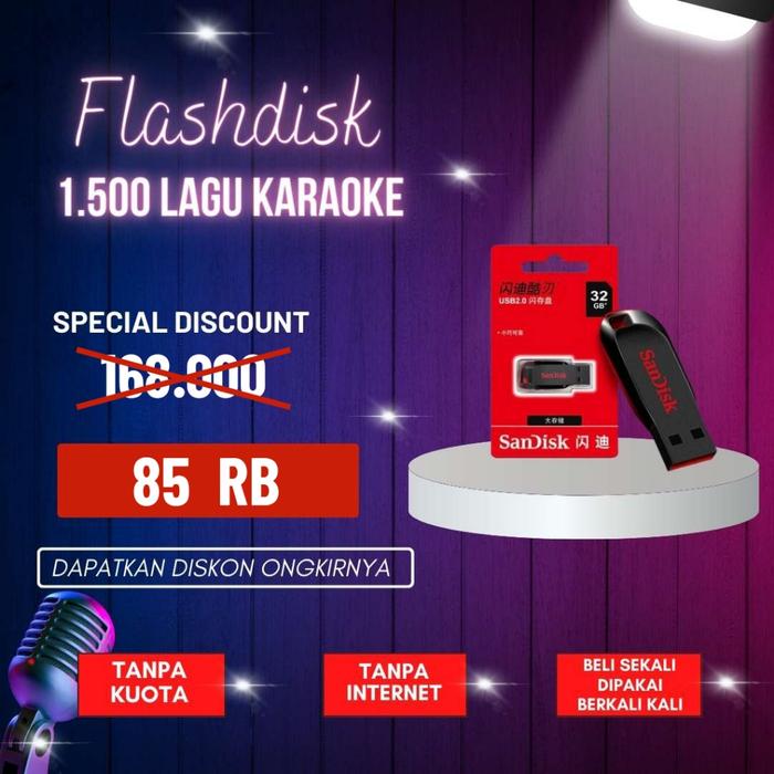 Flashdisk Untuk Karaoke 32GB Bonus OTG dan Stand Hp Bisa Request Lagu