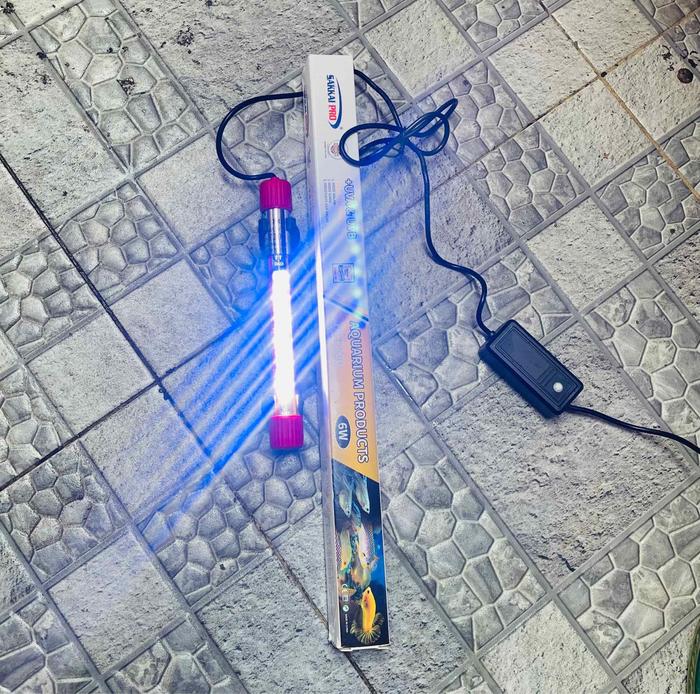 Lampu celup akuarium 20cm UVA+UVB 3mode cahaya