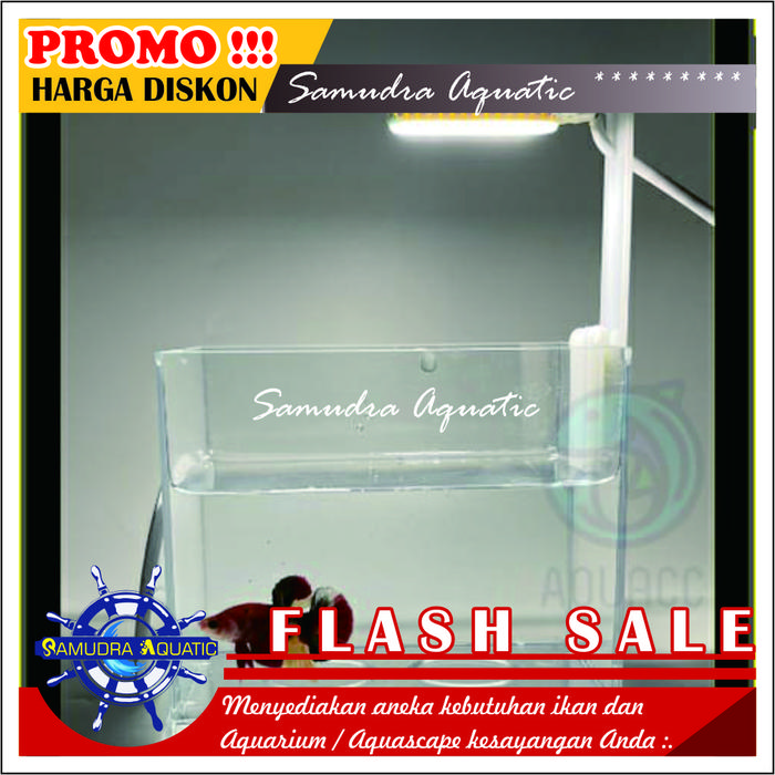 Lampu SOLITER Aquarium, Lampu Cupang Ikan Hias Ada Adaptor Cas GRATIS KARDUS