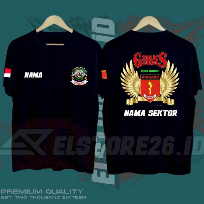 Tshirt Distro Kaos GIBAS CINTA DAMAI bisa tambah nama & nama sektor sendiri, baju gibas berkualitas,