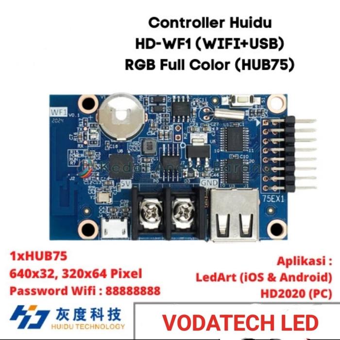 Controller Kontroller modul P5 RGB 1 Baris WiFi seting android