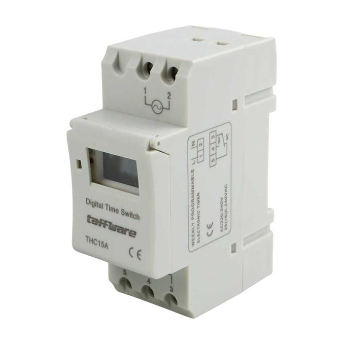 MCB Relay elektrik Timer Waktu Programmable Switch Relay 16A 220V 2000W Taffware - THC15A / pemutus 