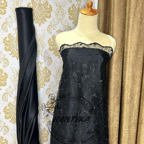 BAHAN KAIN TILE AKAR MUTIARA GLITER / TERMURAH / TULLE / BAHAN BROKAT GLITER MUTIARA MOTIF / BROKAT 
