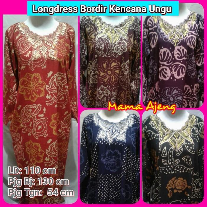 Longdress Kencana Ungu Bordir, Daster Batik Kencana Ungu Tbk