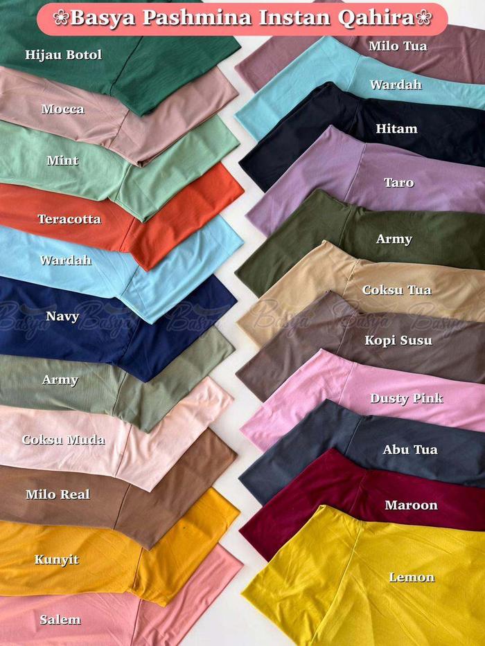 BASYA PASHMINA INSTAN QOHIRA•hijab pashmina bergo instan•pashmina kaos•hijab jersey•