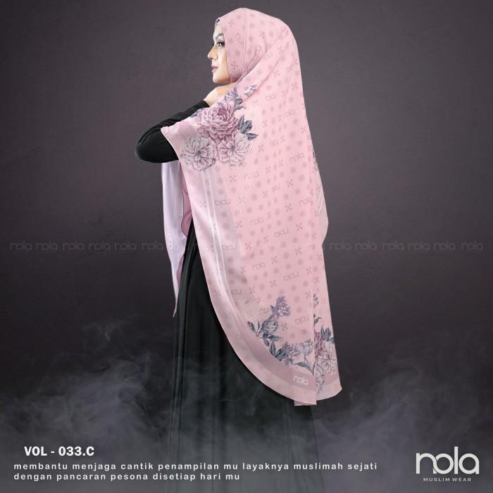 TERLARIS- BeeBeauty. Khimar printing ceruty 2 layer N033 by NF collection