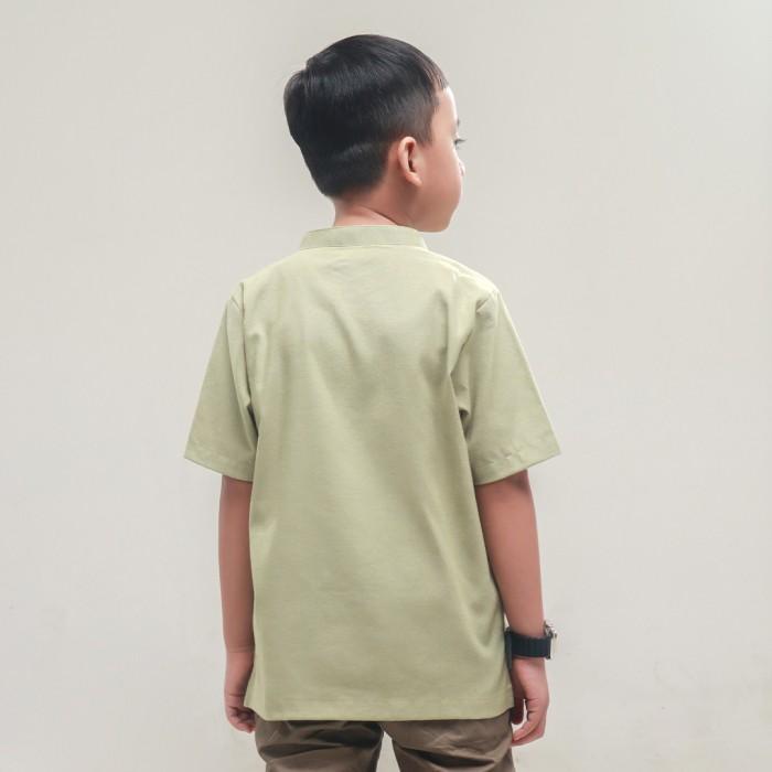Rabbani - Baju Koko Anak Bani Batuta Lengan Pendek Anas Exclusive - 500 Hijau, 3-4 Tahun Terlaris