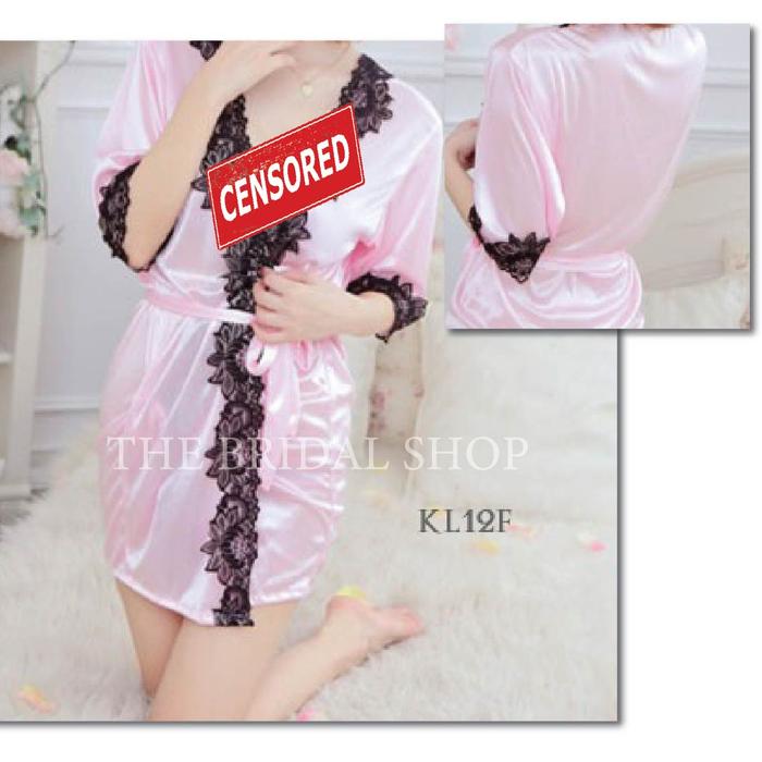 Night Dress Lingerie Piyama Tidur Wanita Lace Pink KL12F
