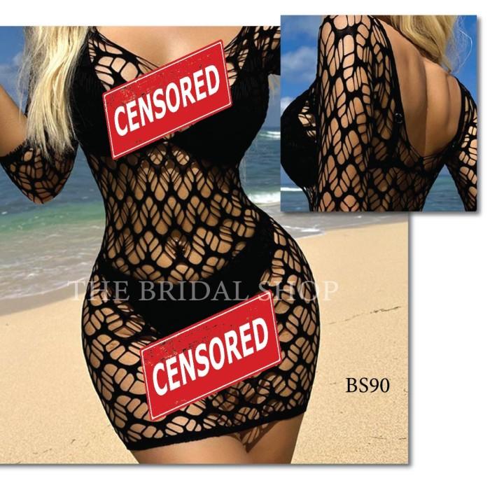Mini Dress Lingerie Body Stocking Jaring Big Size XXL Premium BS90