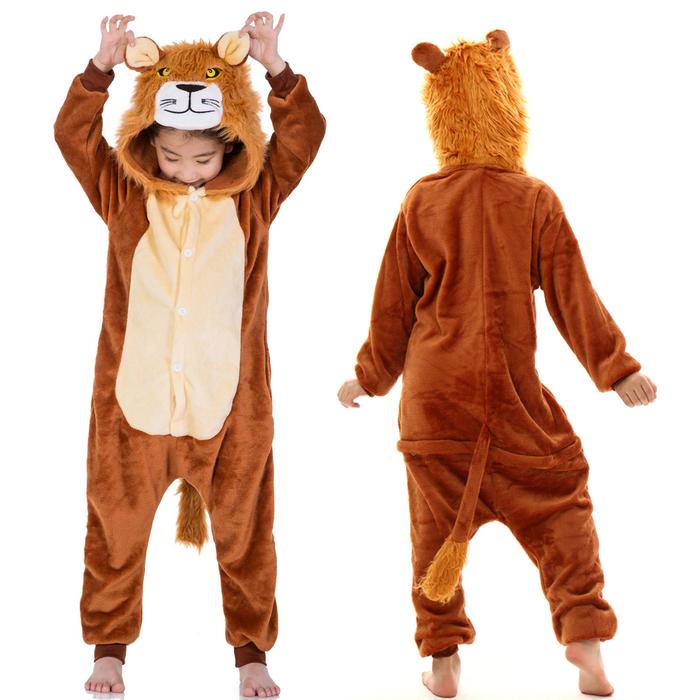 Kigurumi Suit for Children Winter Overalls Warm Kids Pajamas For