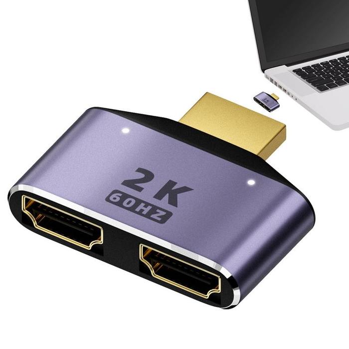 HDMI to Dual HDMIAdapter HD 2K Dual Output Splitter Monitor Adapter 1 to 2 HDMIMale to Two HDMIFemal