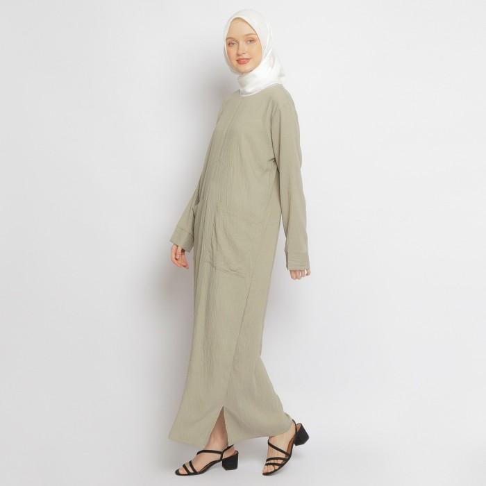 Gamis Wanita Premium Ichika - Emikoawa Dress Wanita Linen Crinkle