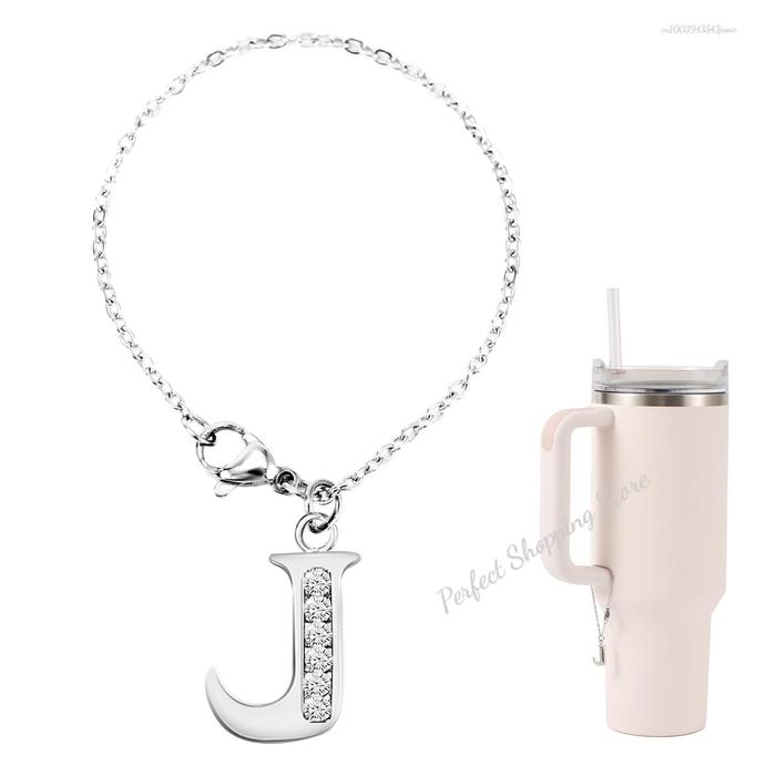Stanley Cup Letter Pendant Rhinestone Pendant Letter Chain Personalized Identification Name ID Lette