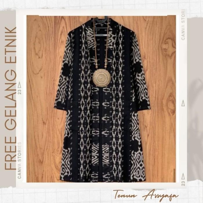 Terbaru Outer Longvest Etnik • Outer Kain Etnik • Tunik Tenun Troso Best Seller