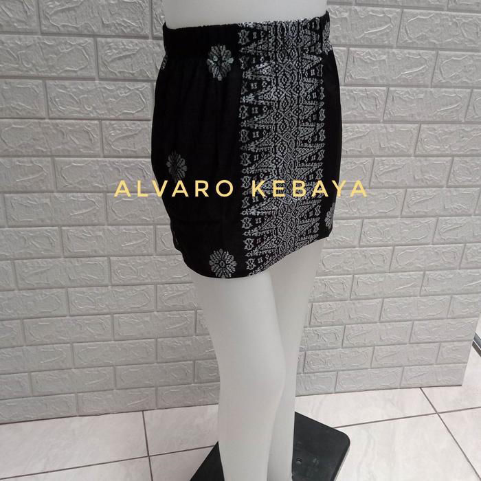 Product rok span pendek bawahan kebaya mini motif batik modern cantik seksi hitam diatas lutut Baran