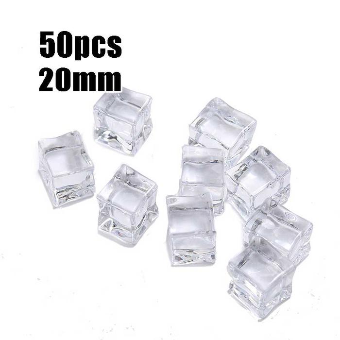 PALING MURAH Fake Ice Cube Es Batu Palsu Akrilik Food Photography Acrylic Prop Foto 50Pcs Cube/100Pc