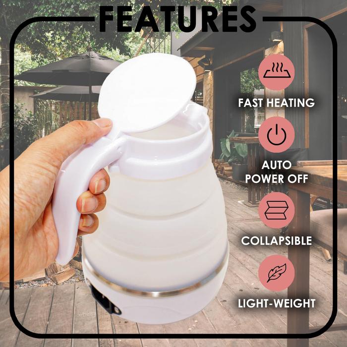 PALING MURAH 0,6L Teko Lipat Listrik Portable Mini Teko Lipat Elektrik Bepergian 220V 50Hz LARIS