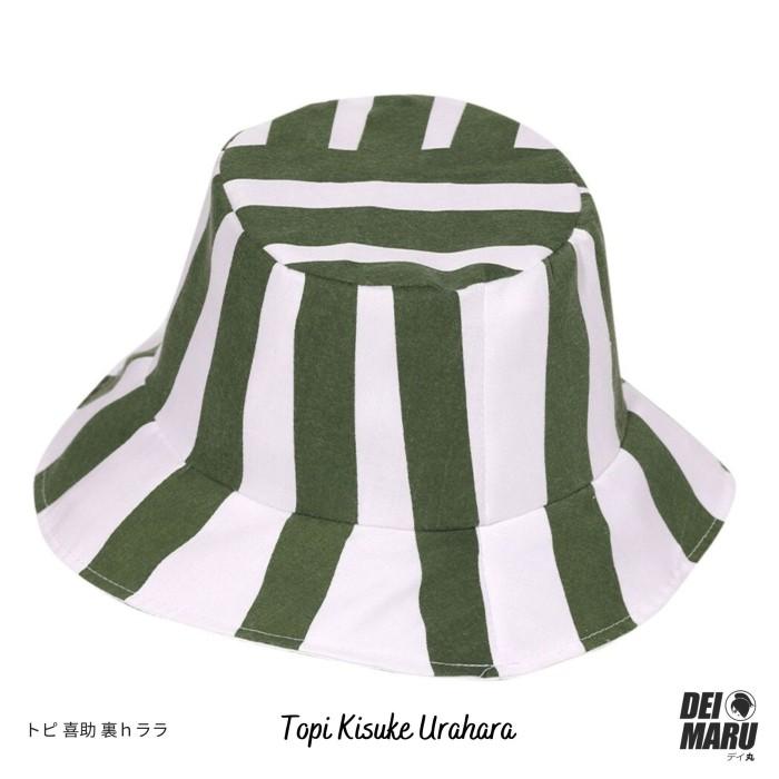 Ready- [URAHARA HAT] TOPI ANIME COSPLAY MANGA BLEACH BUCKET CAP GREEN WHITE