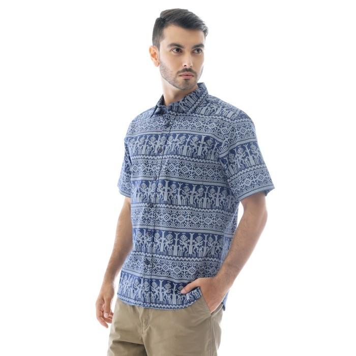 Kemeja Batik Eiger Original Lengan Pendek Kambera - Blue