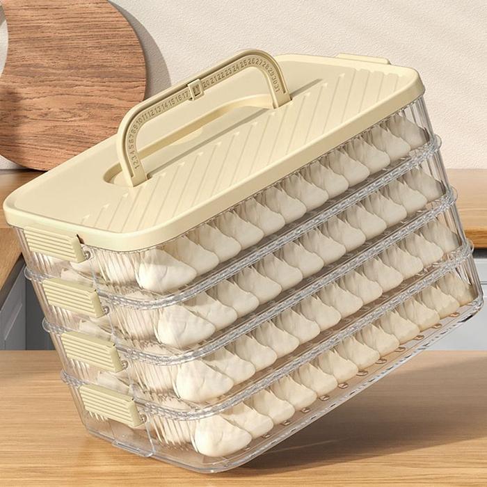 Plastic Frozen Dumpling Storage Box Large Capacity Fresh-keeping Dumpling Box Multi-layer Quick Free