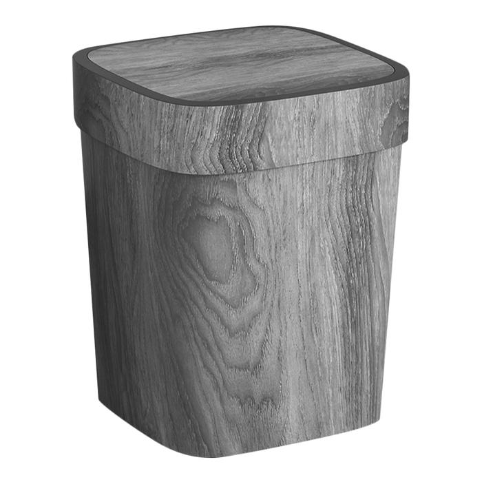 Trash Can with Lid Swinging Household Room Living Bin Bathroom Garbage Container Plastic Nordic Styl
