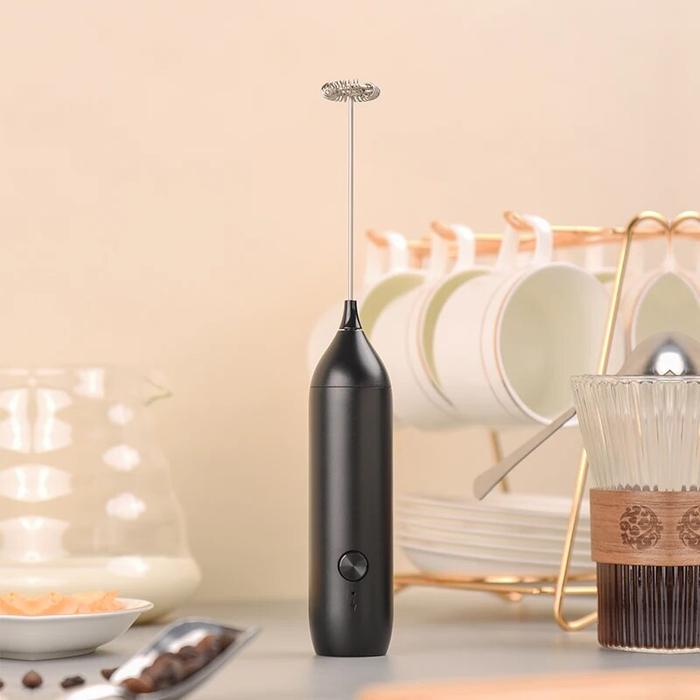 Electric Milk Frother Coffee Frother USB-C Rechargeable Electric Whisk Powerful Mini Drink Mixer