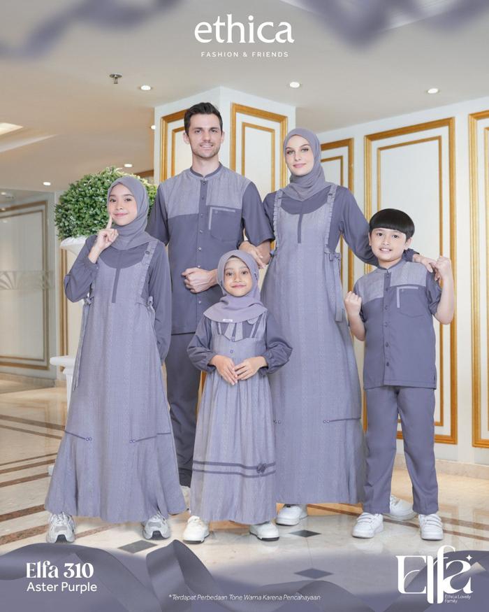 Ethica Ayumi 538 Gamis Wanita Sarimbit Elfa 310 Aster Purple Elfa 311 Clianto Grey Feminin Casual Le