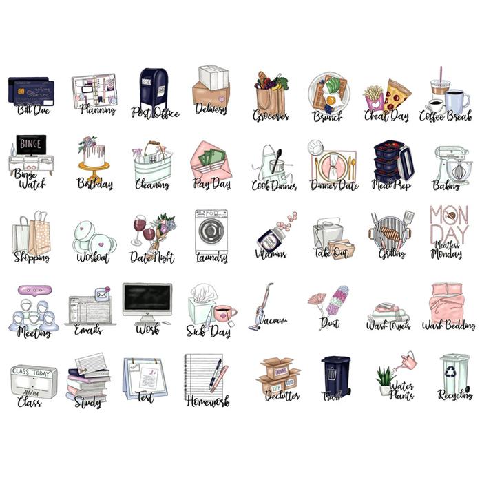 1 PCS Woman Daily Life Housework Words Precut Cute Aesthetic Book Journal Stickers Scrapbooking Stat