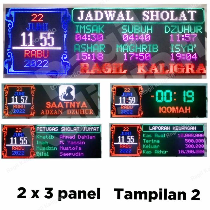 Kontroler Jam Sholat Digital Masjid Kontroler Jws Rgb P5 2X3 Panel Berkualitas