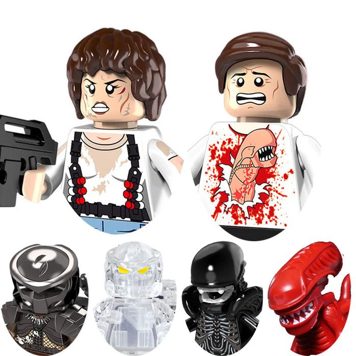 Jungle Hunter The Ellen Ripley Predator Alien Ice Monster Model Building Blocks Enlighten Action Fig