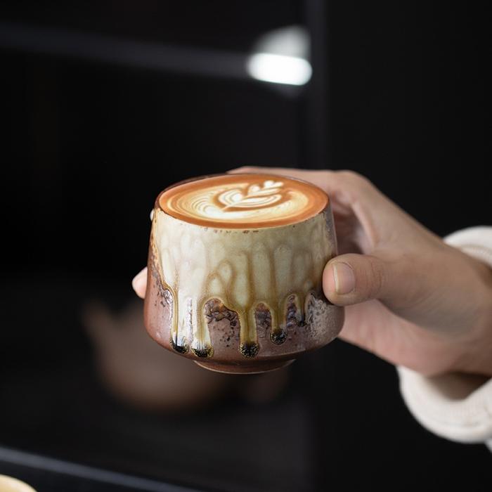 Ceramic Cup Vintage Coarse Pottery Coffee Cup Porcelain Personal Single Pottery Tea Cups Drinkware W