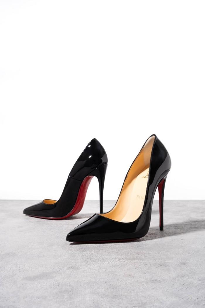 SEPATU WANITA CHRISTIAN LOUBOUTIN SO KATE 120MM PUMP PATENT LEATHER BLACK ORIGINAL