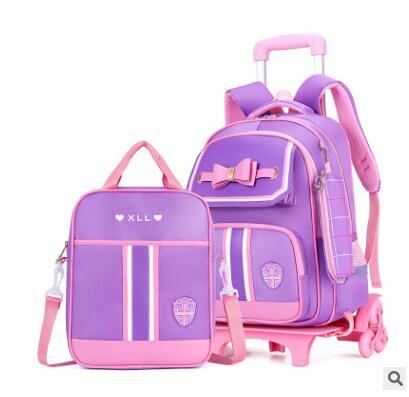school trolley bag set Wheels School Rolling backpack Bag girls cart Trolley backpack kids trolley s
