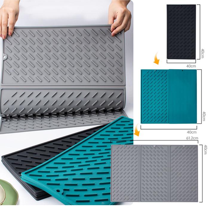 Bowl and Dish Drying Pad Kitchen Table Top Three-Fold Kitchen Accessories Coasters Table Mat Rack An