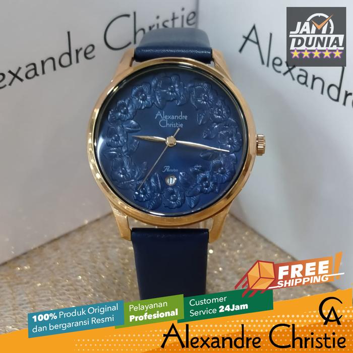 JAM TANGAN ALEXANDRE CHRISTIE WANITA ORIGINAL BLUE ROSE GOLD AC 2855 AC2855 ACF2855 CT