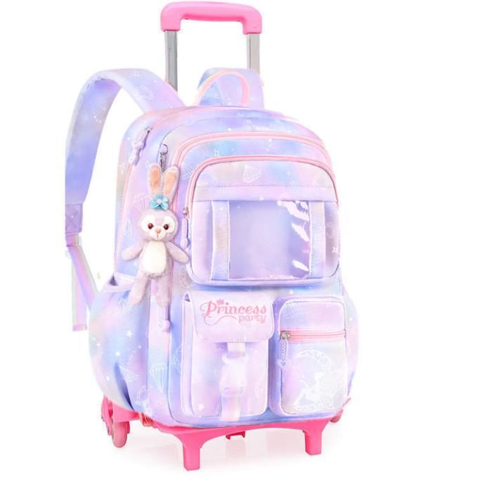 School Rolling backpack Bags school wheeled backpack for girls  kids School trolley bag for girls sc